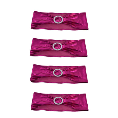 10Pcs Chair Cover Bands Elastic Stretch Sashes Bows for Wedding Banquet Hotel DecorationRose Red V1294-YM0523-3117210201013