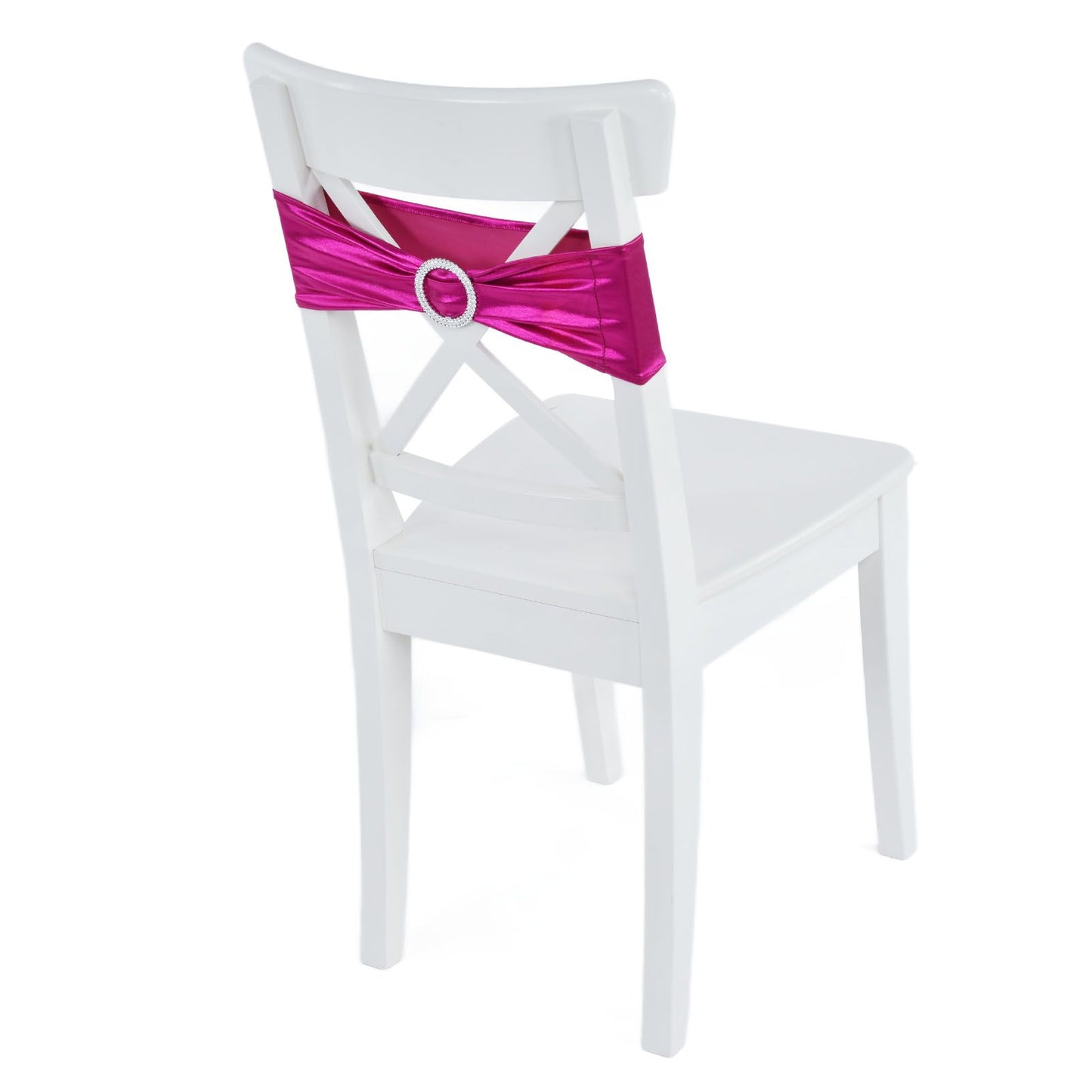 10Pcs Chair Cover Bands Elastic Stretch Sashes Bows for Wedding Banquet Hotel DecorationRose Red V1294-YM0523-3117210201013