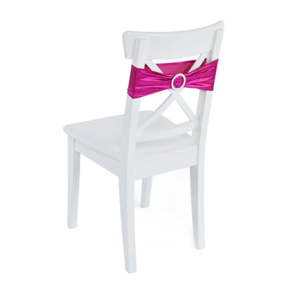 10Pcs Chair Cover Bands Elastic Stretch Sashes Bows for Wedding Banquet Hotel DecorationRose Red V1294-YM0523-3117210201013