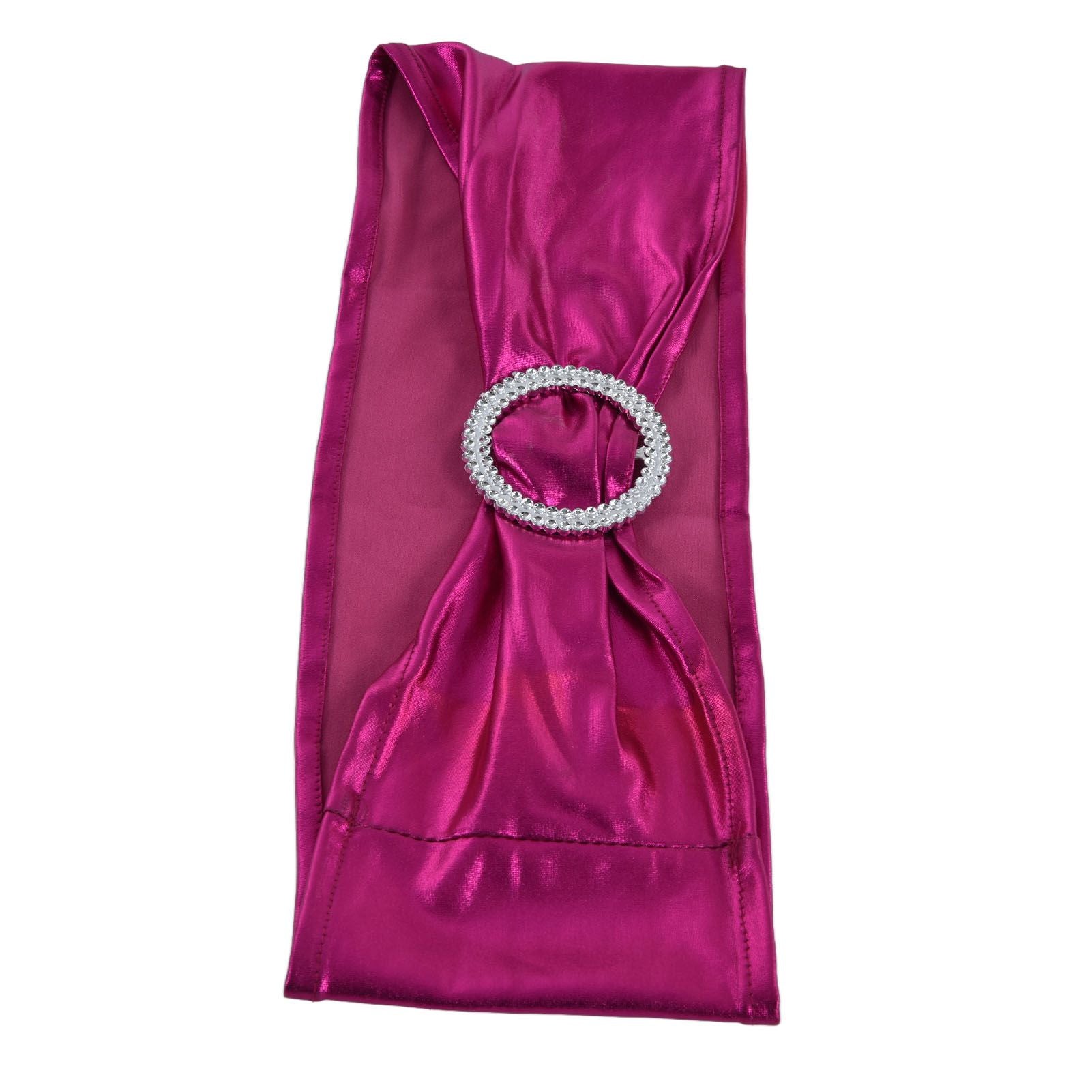 10Pcs Chair Cover Bands Elastic Stretch Sashes Bows for Wedding Banquet Hotel DecorationRose Red V1294-YM0523-3117210201013
