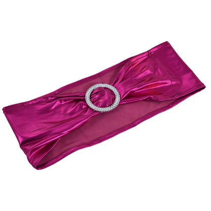10Pcs Chair Cover Bands Elastic Stretch Sashes Bows for Wedding Banquet Hotel DecorationRose Red V1294-YM0523-3117210201013