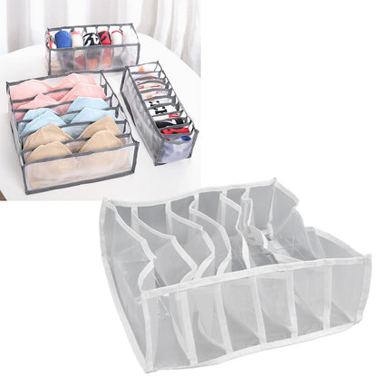 Underwear Storage Box Breathable Foldable Multiple Cells Drawer Organizer for Bras Socks6 Cells V1294-YM0523-3117210201611