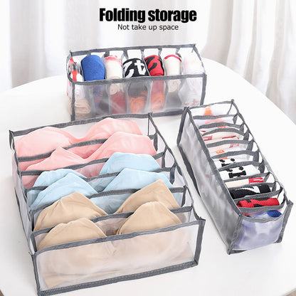 Underwear Storage Box Breathable Foldable Multiple Cells Drawer Organizer for Bras Socks6 Cells V1294-YM0523-3117210201611