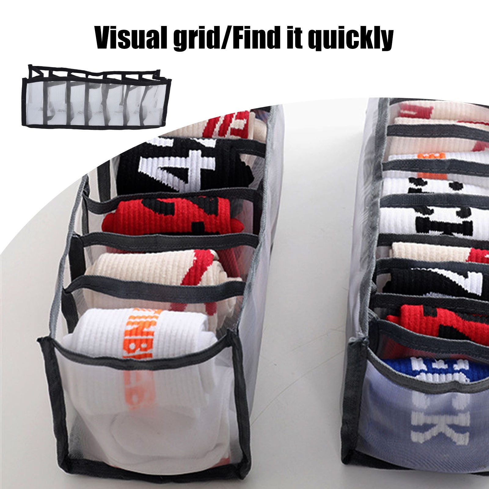 Mesh Bras Storage Box Multi Purpose Foldable Drawer Divider for Underwear Panties Socks7 Cells V1294-YM0523-3117210201713