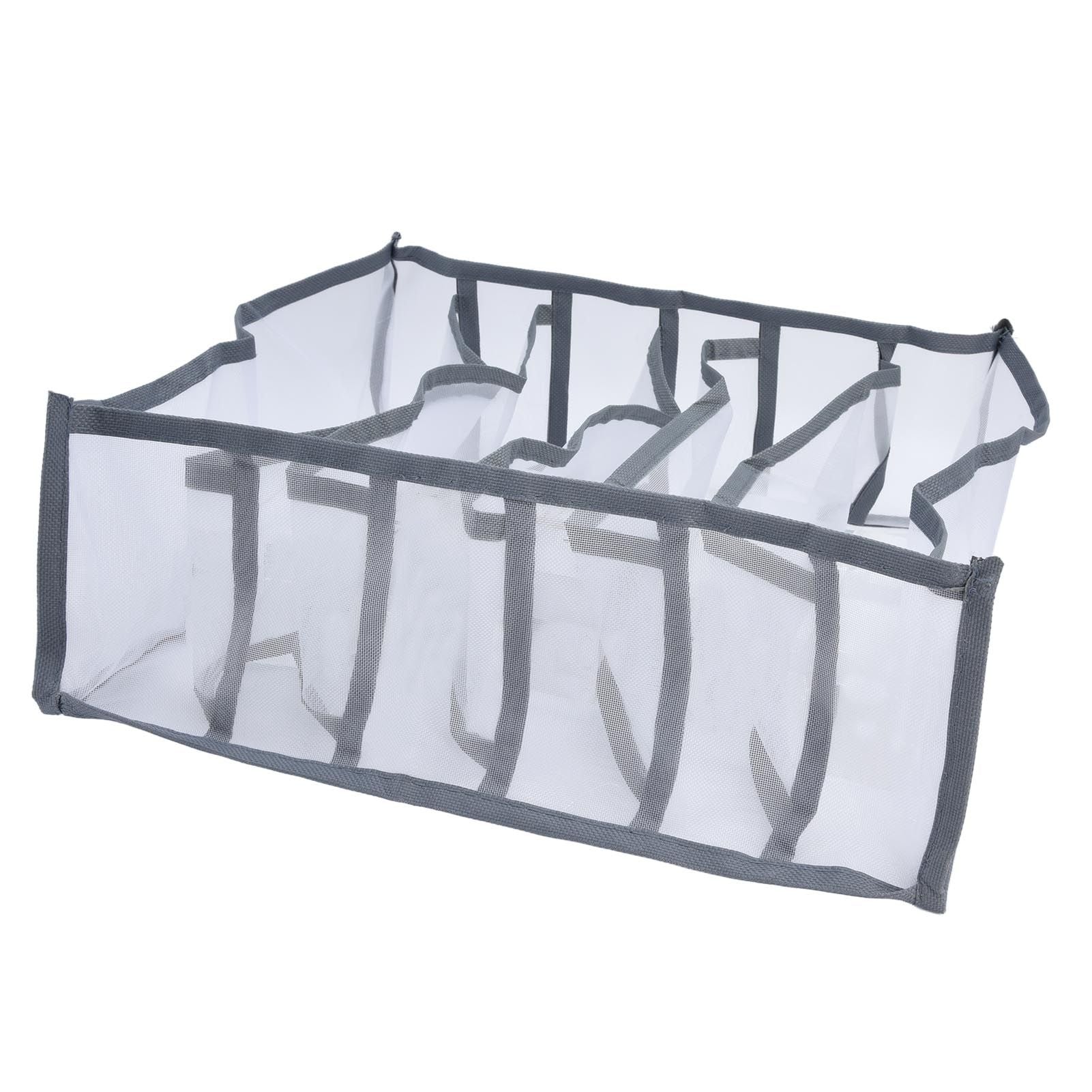 Underwear Organizer Mesh Foldable Breathable Multi Cells Socks Storage Box for Bras Panties6 Cells V1294-YM0523-3117210201811