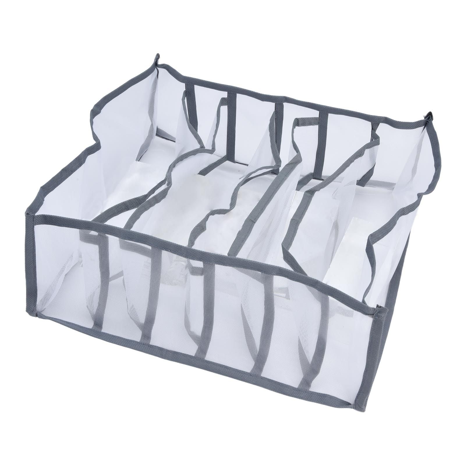 Underwear Organizer Mesh Foldable Breathable Multi Cells Socks Storage Box for Bras Panties6 Cells V1294-YM0523-3117210201811