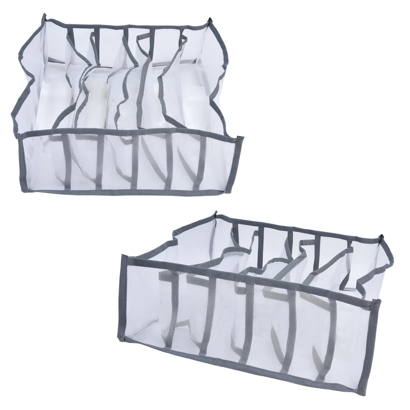 Underwear Organizer Mesh Foldable Breathable Multi Cells Socks Storage Box for Bras Panties6 Cells V1294-YM0523-3117210201811