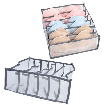 Underwear Organizer Mesh Foldable Breathable Multi Cells Socks Storage Box for Bras Panties6 Cells V1294-YM0523-3117210201811