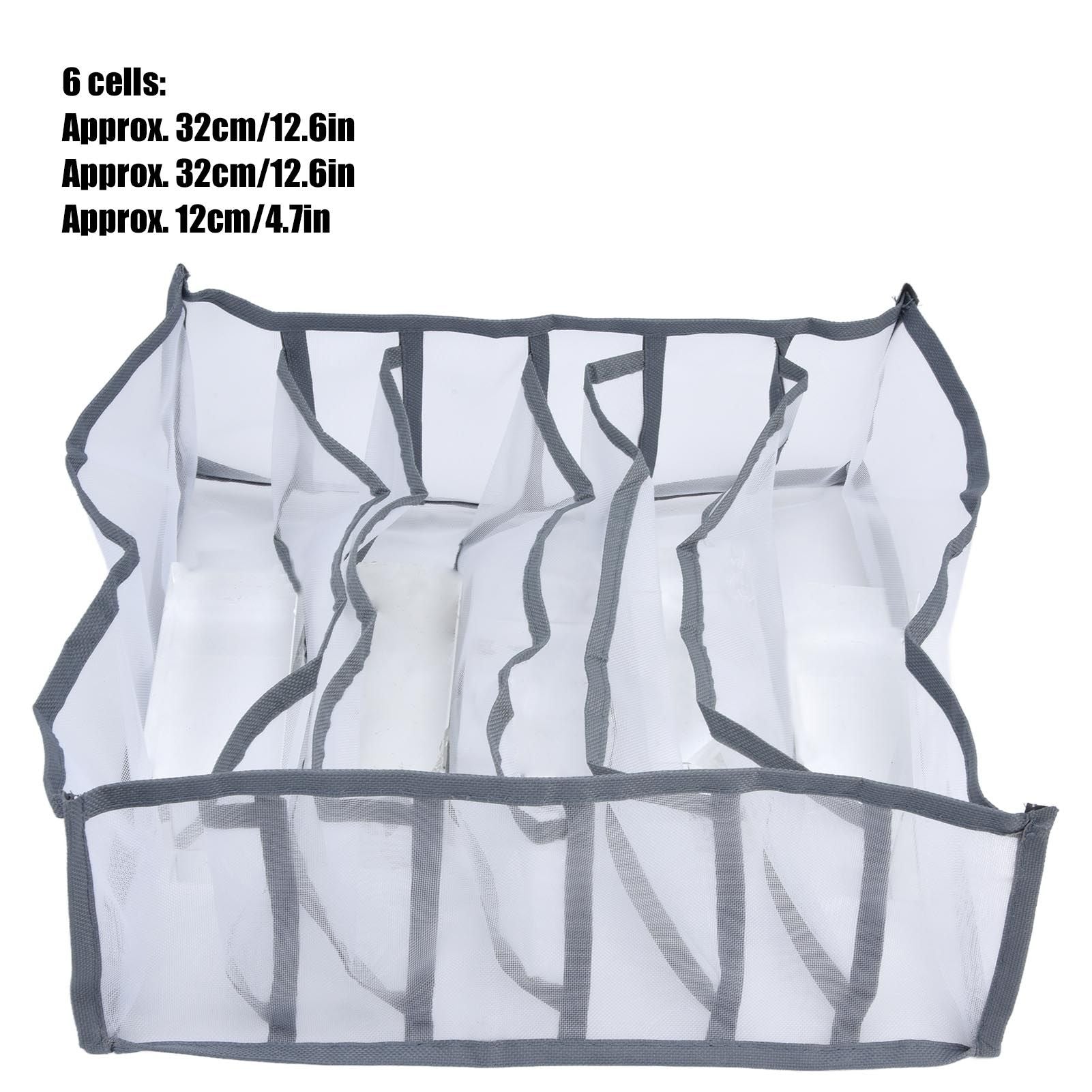 Underwear Organizer Mesh Foldable Breathable Multi Cells Socks Storage Box for Bras Panties6 Cells V1294-YM0523-3117210201811