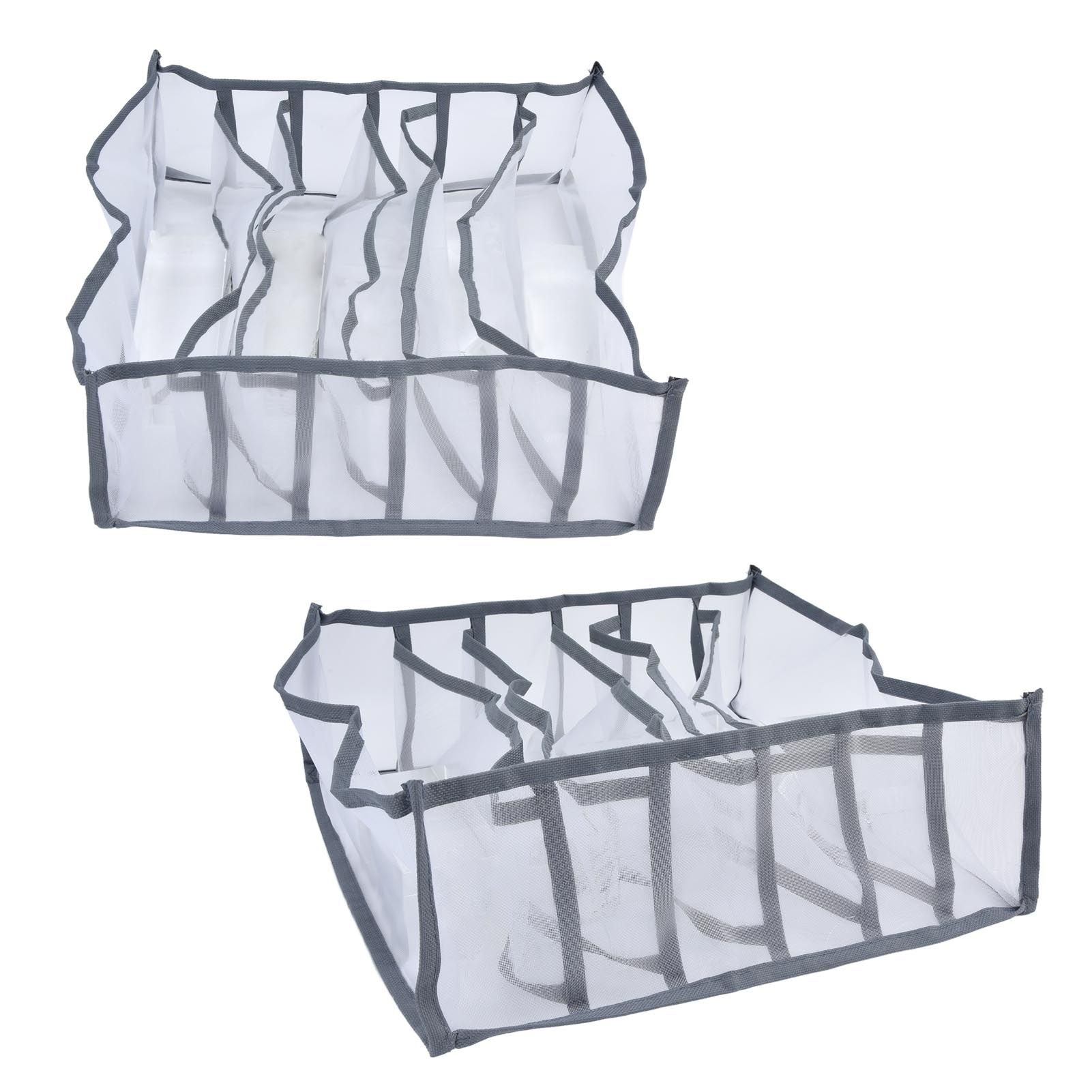 Underwear Organizer Mesh Foldable Breathable Multi Cells Socks Storage Box for Bras Panties6 Cells V1294-YM0523-3117210201811