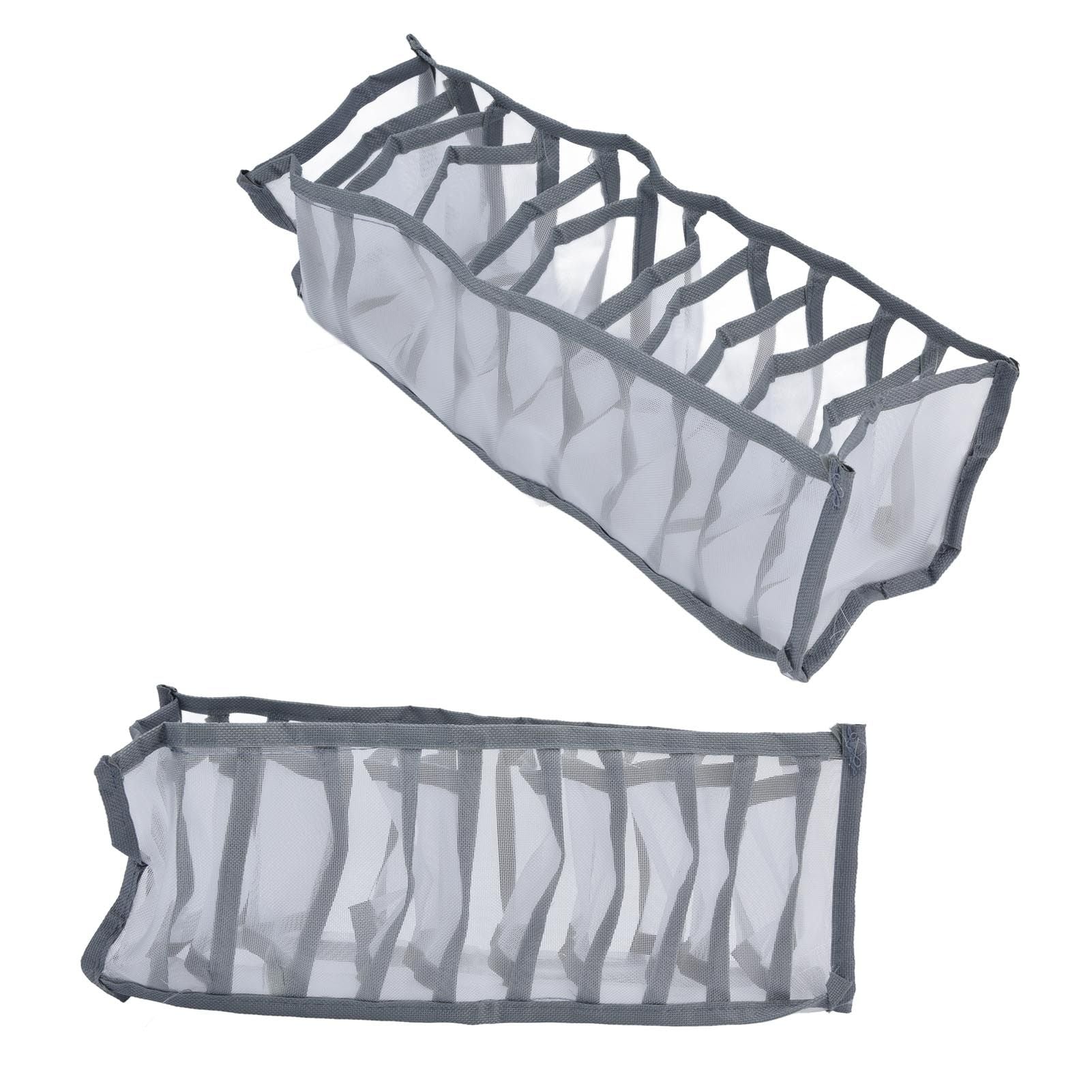 Underwear Organizer Mesh Foldable Breathable Multi Cells Socks Storage Box for Bras Panties11 Cells V1294-YM0523-3117210201812