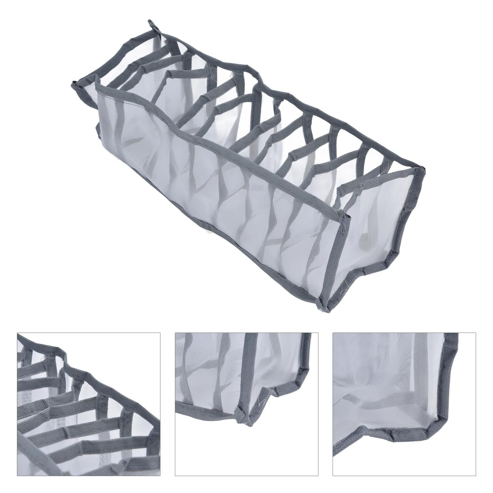 Underwear Organizer Mesh Foldable Breathable Multi Cells Socks Storage Box for Bras Panties11 Cells V1294-YM0523-3117210201812