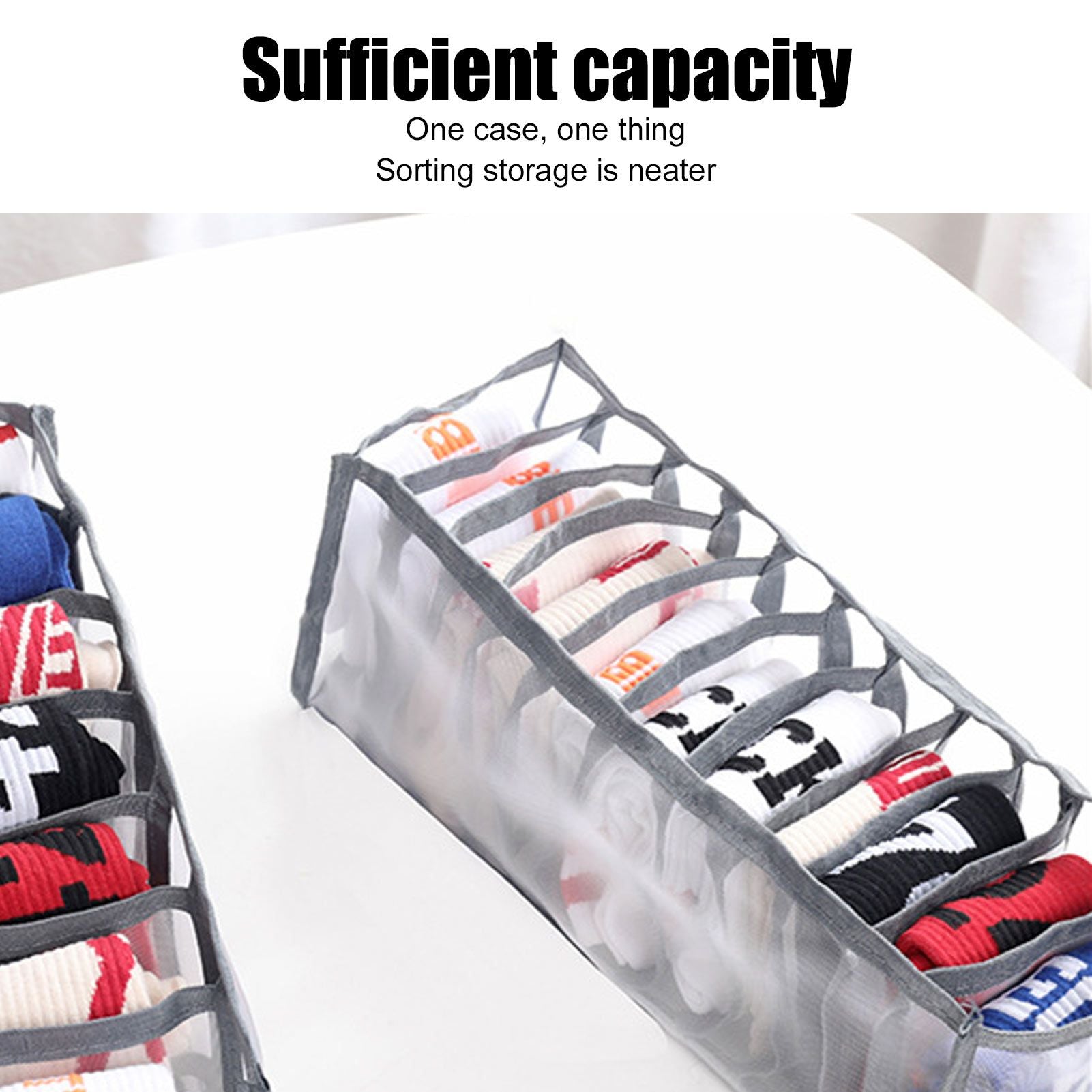 Underwear Organizer Mesh Foldable Breathable Multi Cells Socks Storage Box for Bras Panties11 Cells V1294-YM0523-3117210201812