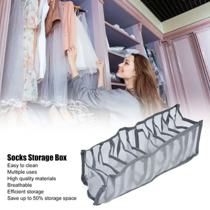 Underwear Organizer Mesh Foldable Breathable Multi Cells Socks Storage Box for Bras Panties11 Cells V1294-YM0523-3117210201812