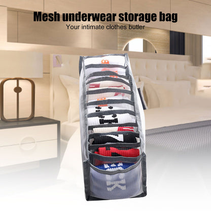 Underwear Organizer Mesh Foldable Breathable Multi Cells Socks Storage Box for Bras Panties11 Cells V1294-YM0523-3117210201812