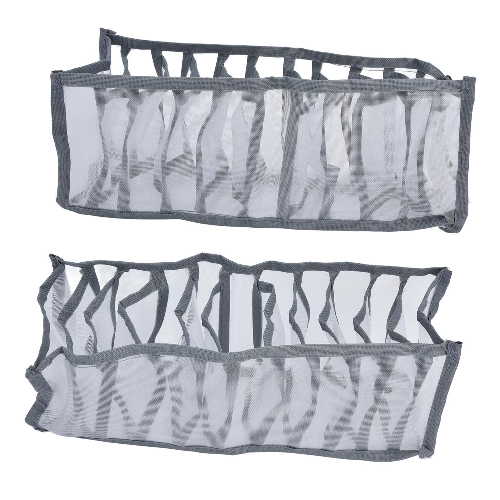 Underwear Organizer Mesh Foldable Breathable Multi Cells Socks Storage Box for Bras Panties11 Cells V1294-YM0523-3117210201812