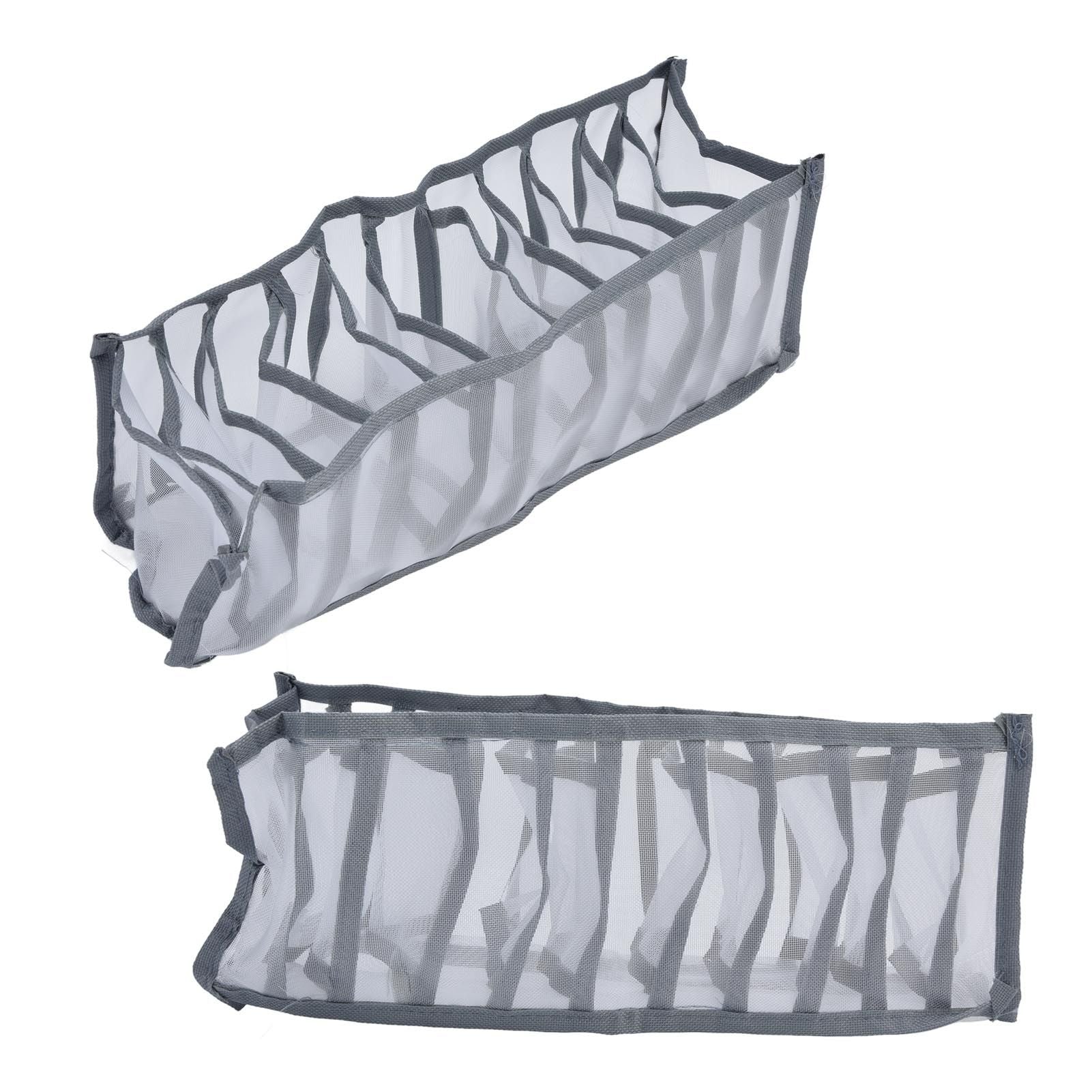 Underwear Organizer Mesh Foldable Breathable Multi Cells Socks Storage Box for Bras Panties11 Cells V1294-YM0523-3117210201812