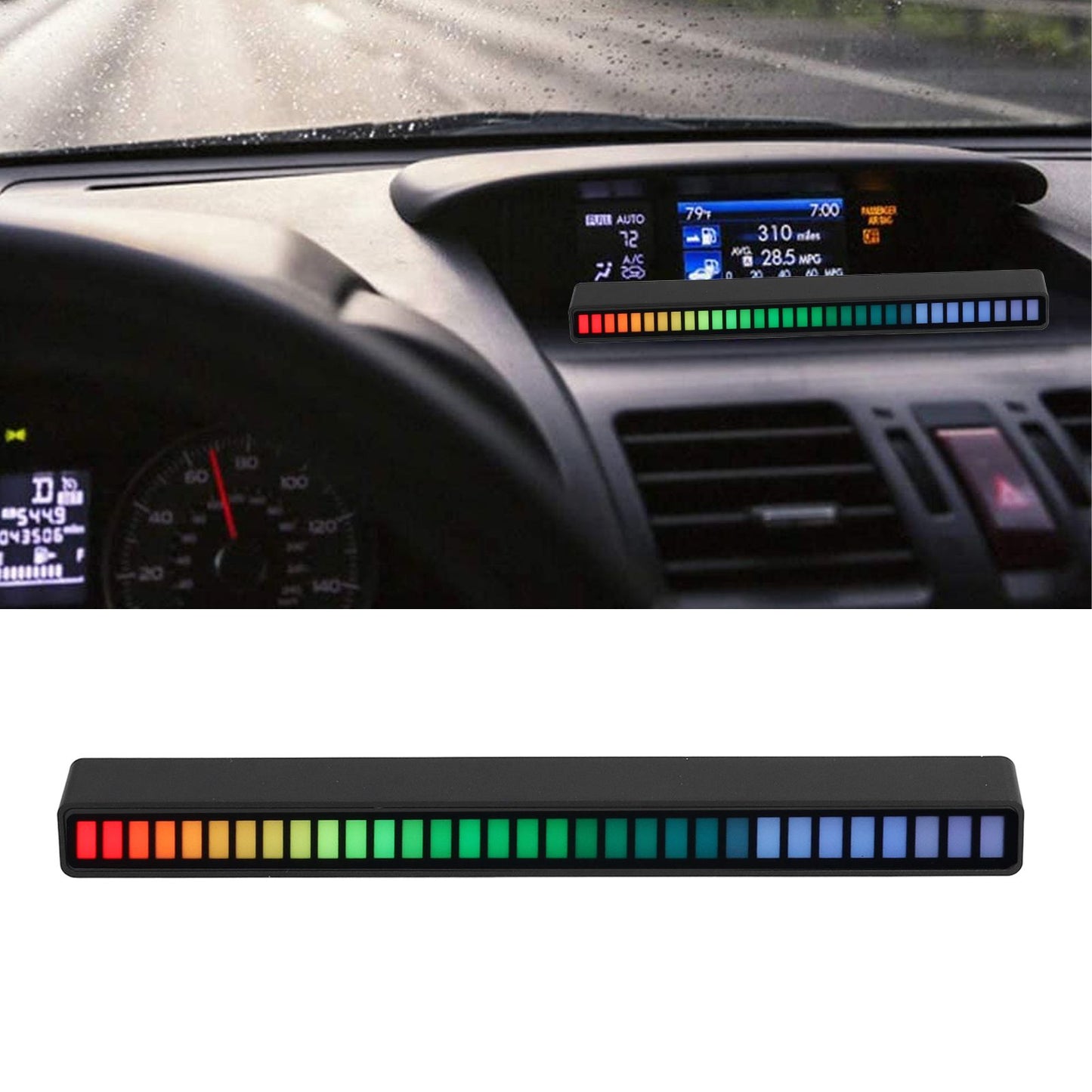 RGB Light Bar Voice Control Ambient Light Music Atmosphere Lamp USB for Car Home StudioBlack V1294-YM0523-3117210202611