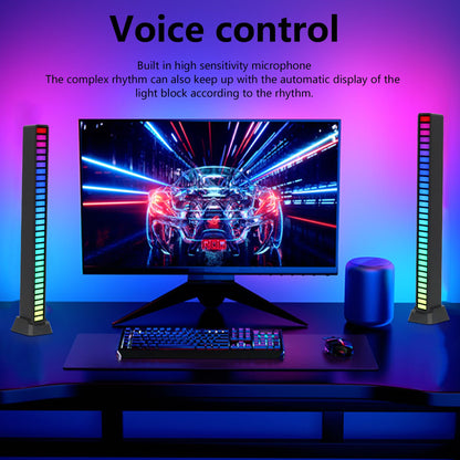 RGB Light Bar Voice Control Ambient Light Music Atmosphere Lamp USB for Car Home StudioBlack V1294-YM0523-3117210202611