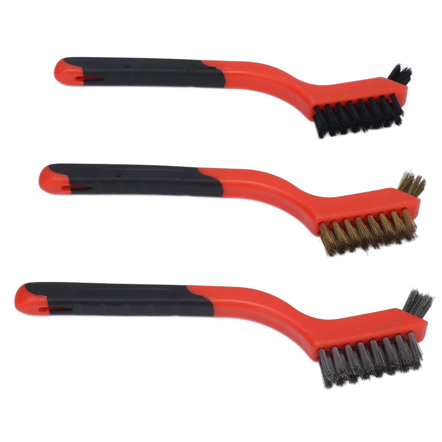 Wire Brush Set Brass Stainless Steel Bristles with Curved Handle Grip for Kitchen Gas Stove Range Hood V1294-YM0523-3117210202711