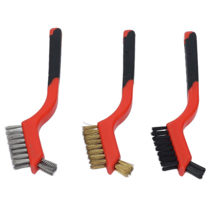 Wire Brush Set Brass Stainless Steel Bristles with Curved Handle Grip for Kitchen Gas Stove Range Hood V1294-YM0523-3117210202711