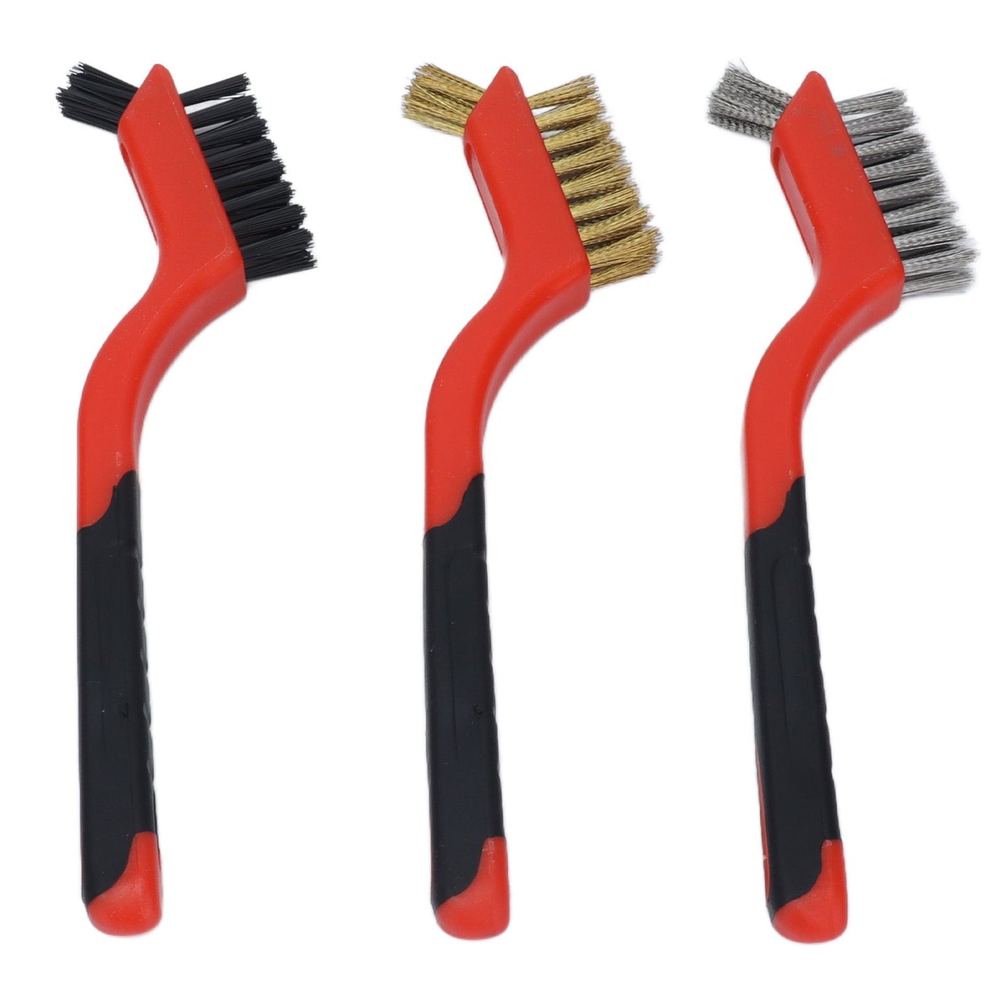 Wire Brush Set Brass Stainless Steel Bristles with Curved Handle Grip for Kitchen Gas Stove Range Hood V1294-YM0523-3117210202711