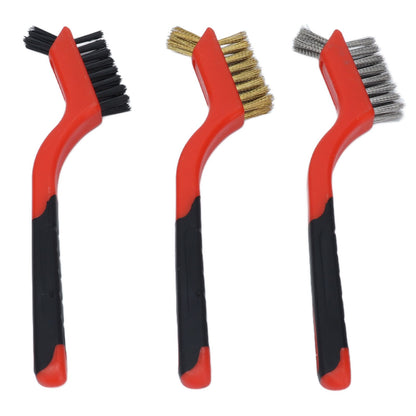 Wire Brush Set Brass Stainless Steel Bristles with Curved Handle Grip for Kitchen Gas Stove Range Hood V1294-YM0523-3117210202711