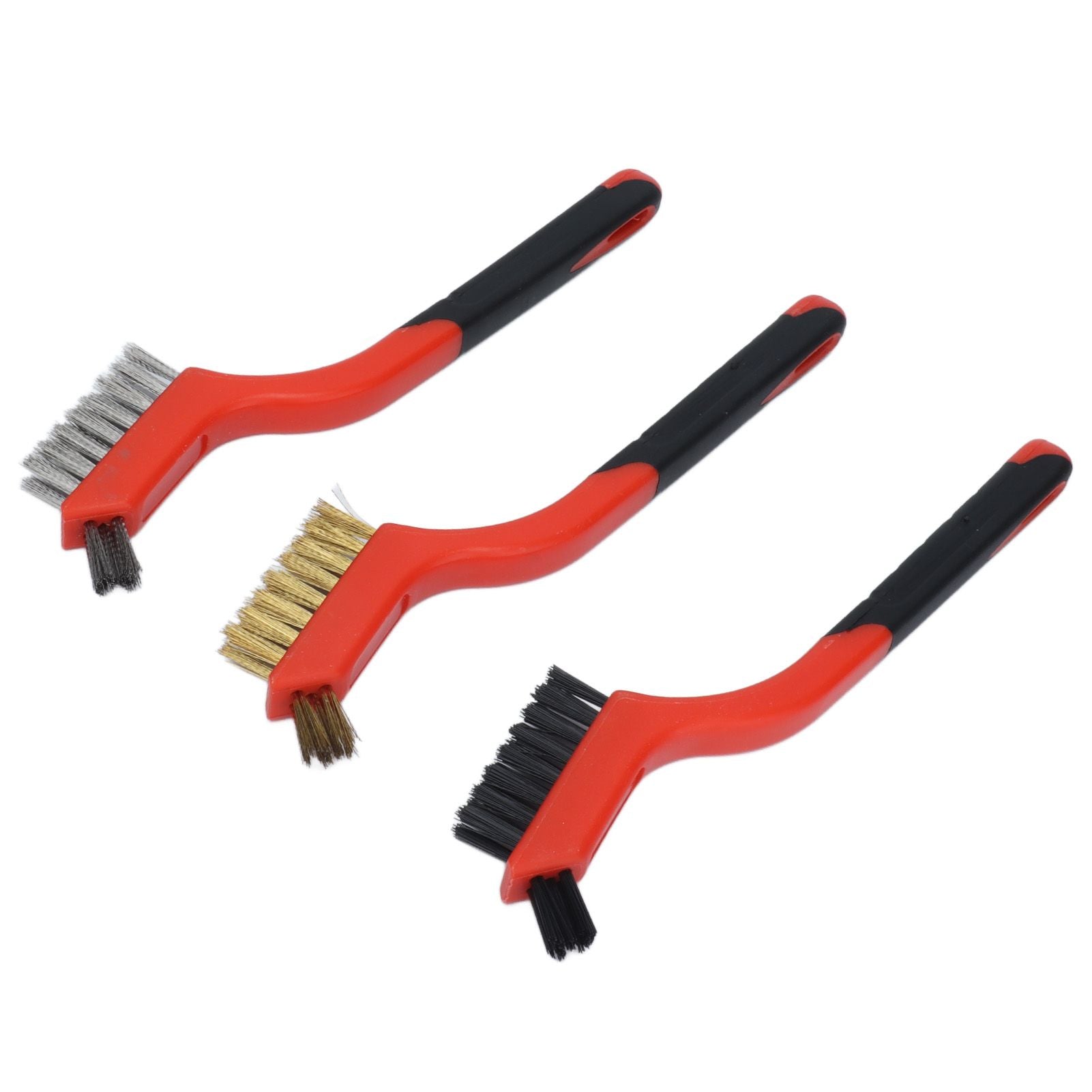 Wire Brush Set Brass Stainless Steel Bristles with Curved Handle Grip for Kitchen Gas Stove Range Hood V1294-YM0523-3117210202711
