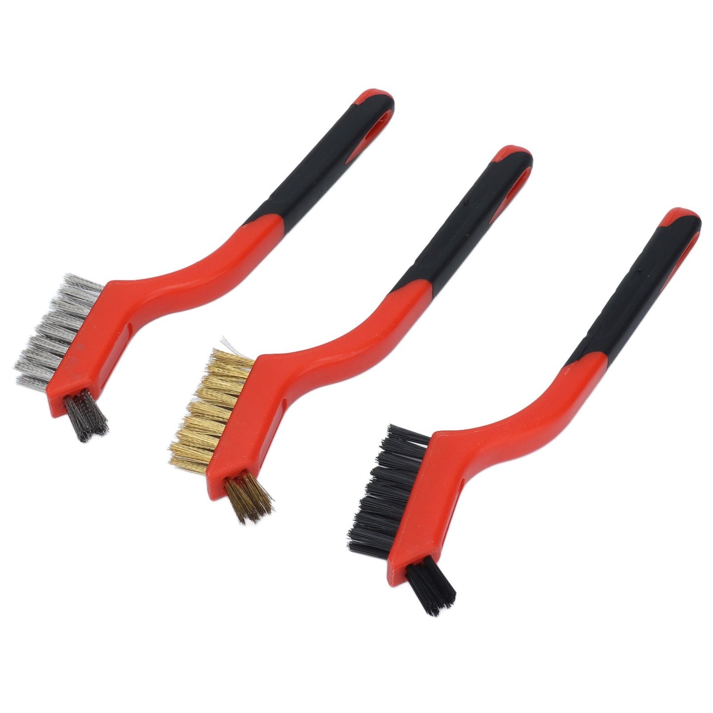 Wire Brush Set Brass Stainless Steel Bristles with Curved Handle Grip for Kitchen Gas Stove Range Hood V1294-YM0523-3117210202711