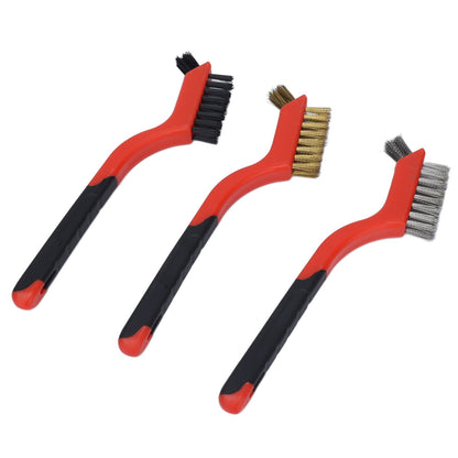 Wire Brush Set Brass Stainless Steel Bristles with Curved Handle Grip for Kitchen Gas Stove Range Hood V1294-YM0523-3117210202711