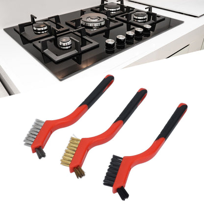 Wire Brush Set Brass Stainless Steel Bristles with Curved Handle Grip for Kitchen Gas Stove Range Hood V1294-YM0523-3117210202711