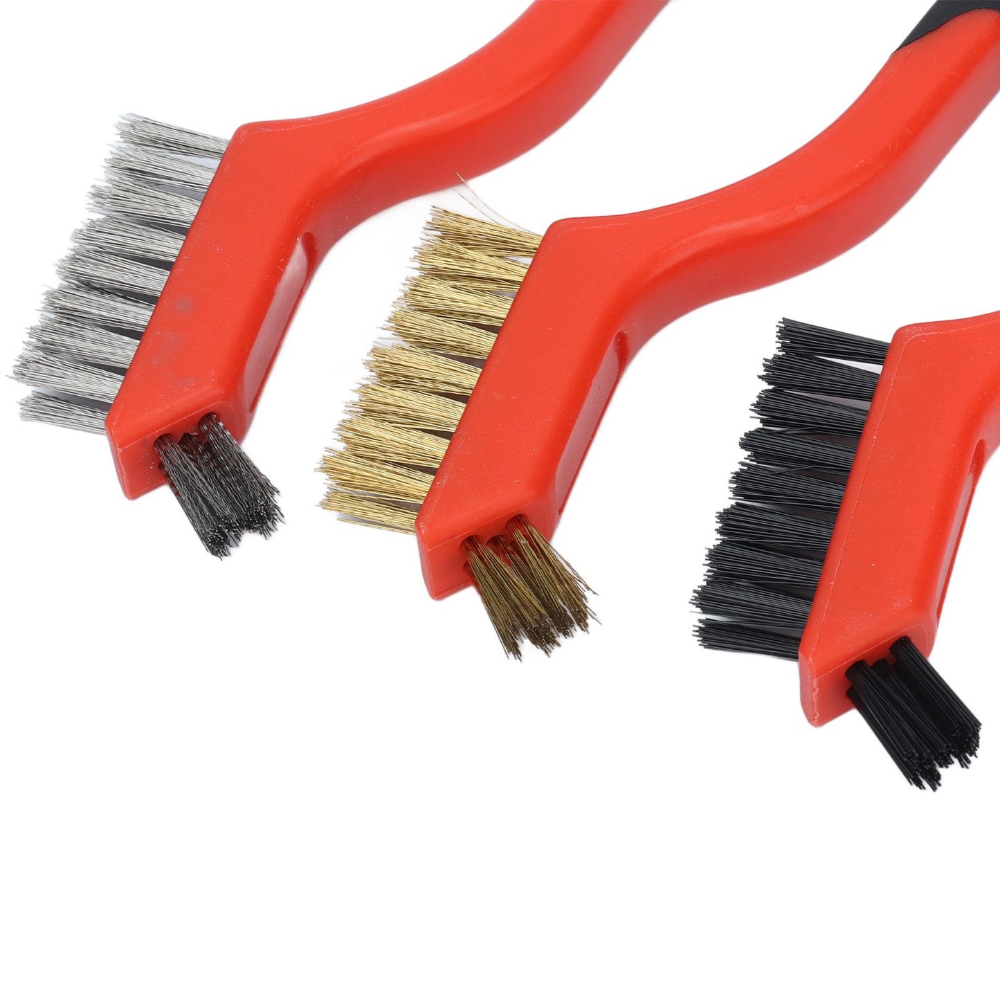 Wire Brush Set Brass Stainless Steel Bristles with Curved Handle Grip for Kitchen Gas Stove Range Hood V1294-YM0523-3117210202711