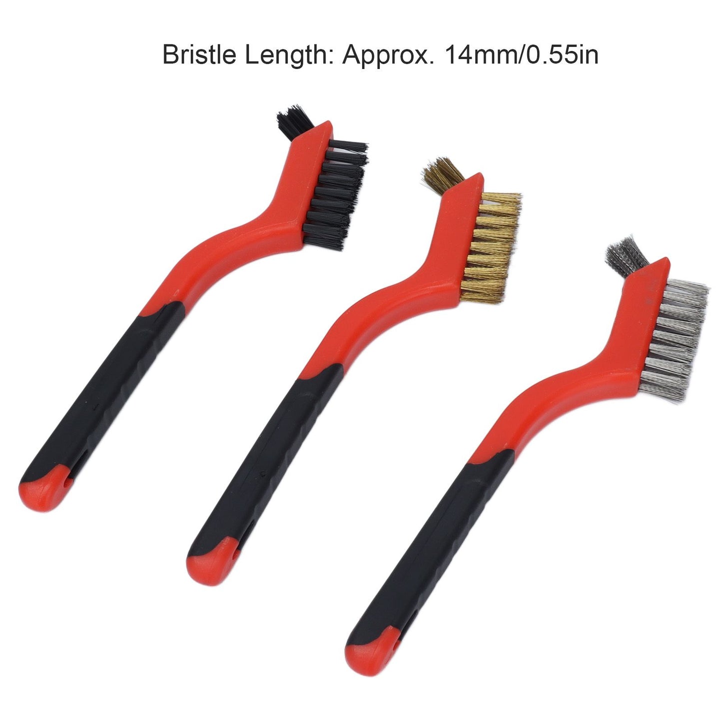 Wire Brush Set Brass Stainless Steel Bristles with Curved Handle Grip for Kitchen Gas Stove Range Hood V1294-YM0523-3117210202711