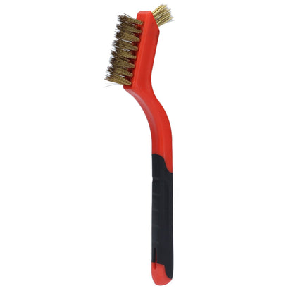 Wire Brush Set Brass Stainless Steel Bristles with Curved Handle Grip for Kitchen Gas Stove Range Hood V1294-YM0523-3117210202711