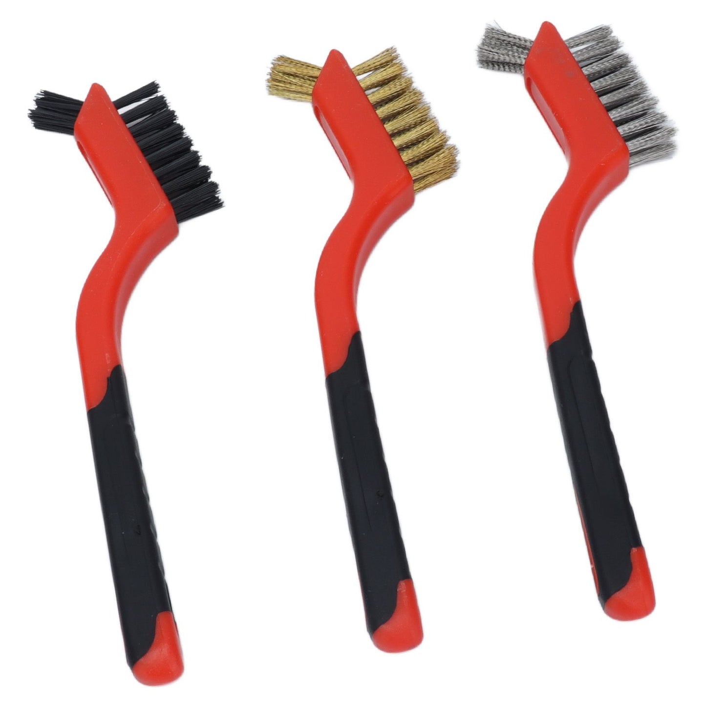 Wire Brush Set Brass Stainless Steel Bristles with Curved Handle Grip for Kitchen Gas Stove Range Hood V1294-YM0523-3117210202711