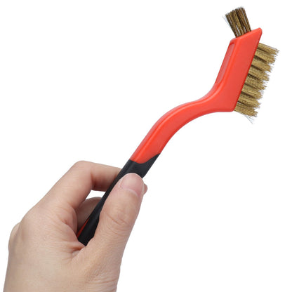 Wire Brush Set Brass Stainless Steel Bristles with Curved Handle Grip for Kitchen Gas Stove Range Hood V1294-YM0523-3117210202711