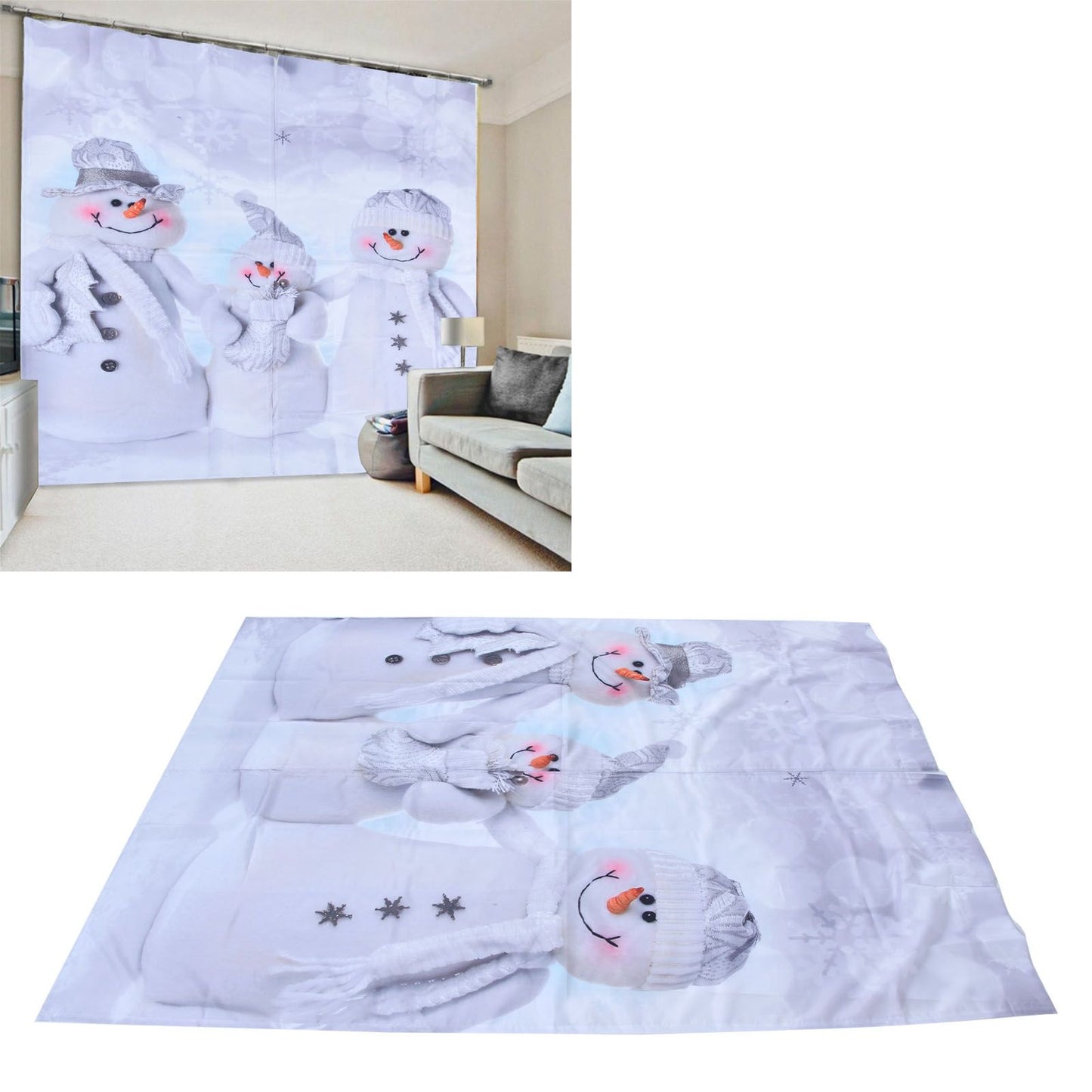 Christmas Curtain Personalized 3D Digital Printing Window Drapes Shower Curtain Blackout Waterproof V1294-YM0523-3117210202811