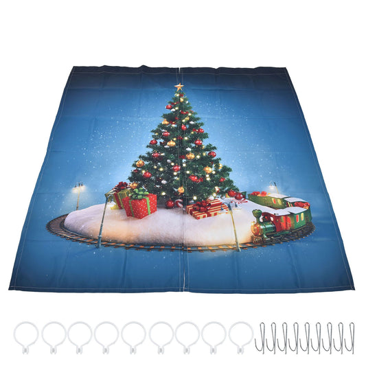 Christmas 3D Digital Printing Curtains House Decor Shading Curtains with Christmas Tree for Living Room V1294-YM0523-3117210203112