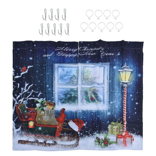 Christmas Style Curtain Personalized 3D Digital Printing Blackout Curtains Waterproof Cloth Shower V1294-YM0523-3117210203311