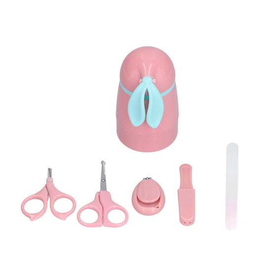 Baby Nail Kit 4 in 1 Cute Bunny Nail Care Set with Cute Case Nail Clippers Scissor Nail File Tweezers for V1294-YM0523-3117210204111