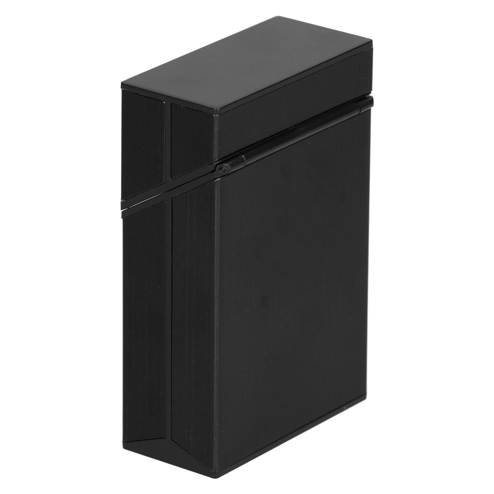 Cigarette Case Aluminium Alloy Fashionable Glossy Exquisite Texture Cigarette HolderBlack V1294-YM0523-3117210205911