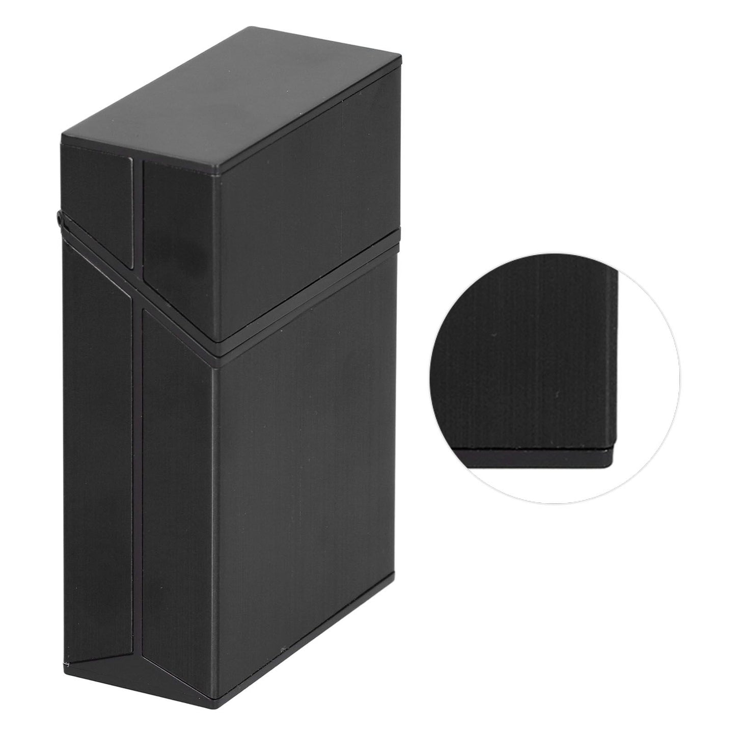 Cigarette Case Aluminium Alloy Fashionable Glossy Exquisite Texture Cigarette HolderBlack V1294-YM0523-3117210205911