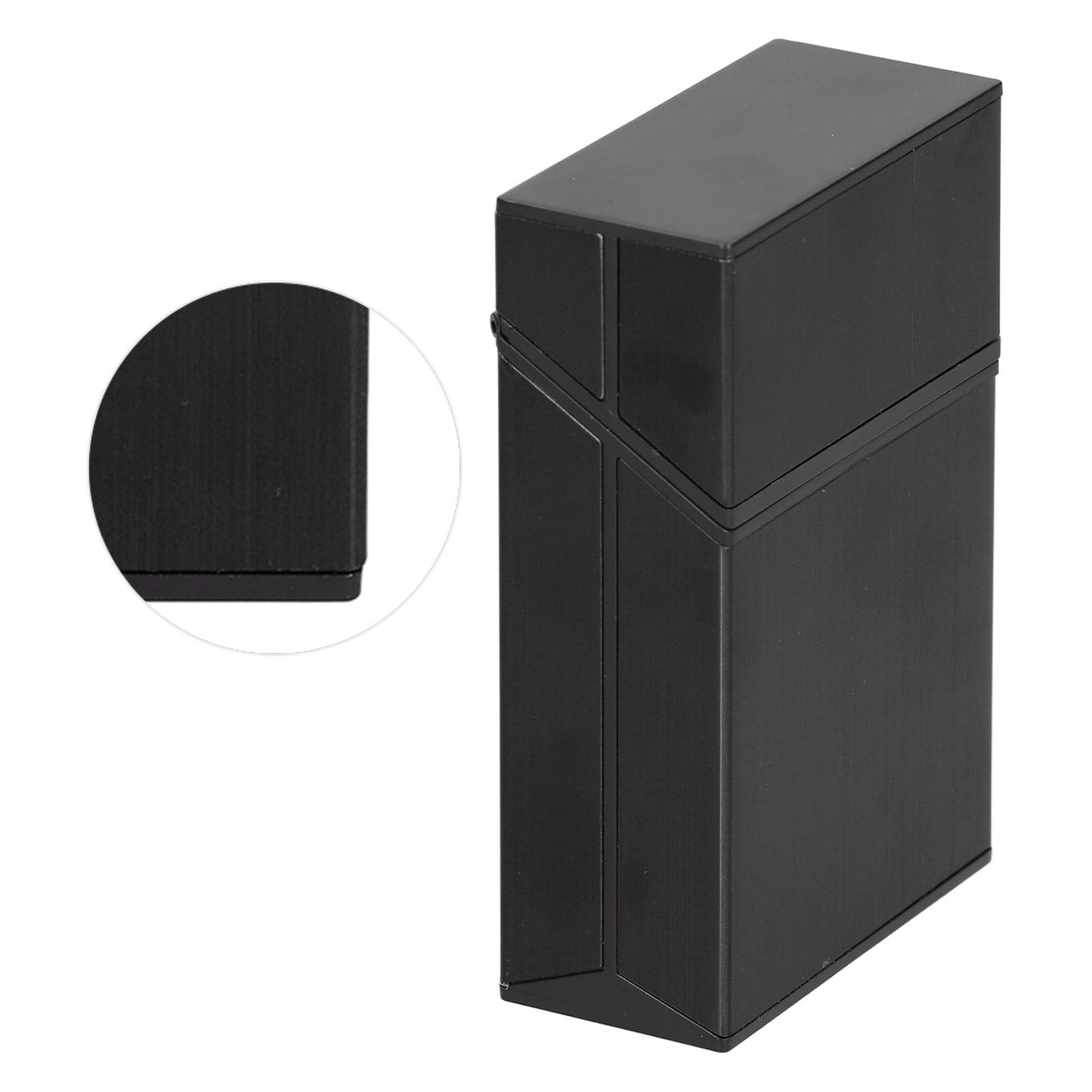 Cigarette Case Aluminium Alloy Fashionable Glossy Exquisite Texture Cigarette HolderBlack V1294-YM0523-3117210205911