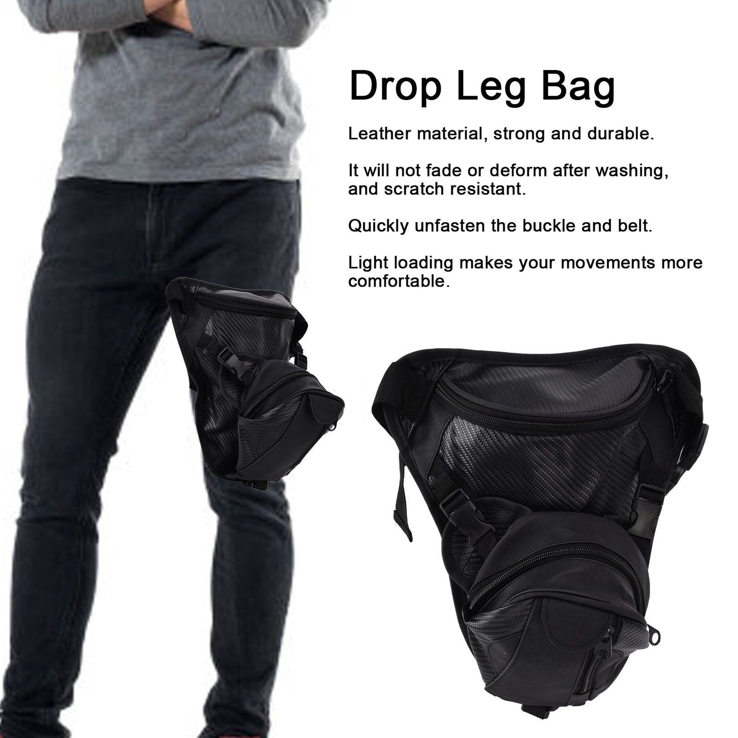 Men Leather Thigh Bag Multifunctional Drop Leg Bag Thigh Satchel for Bicycle Travel Hiking V1294-YM0523-3117210206211