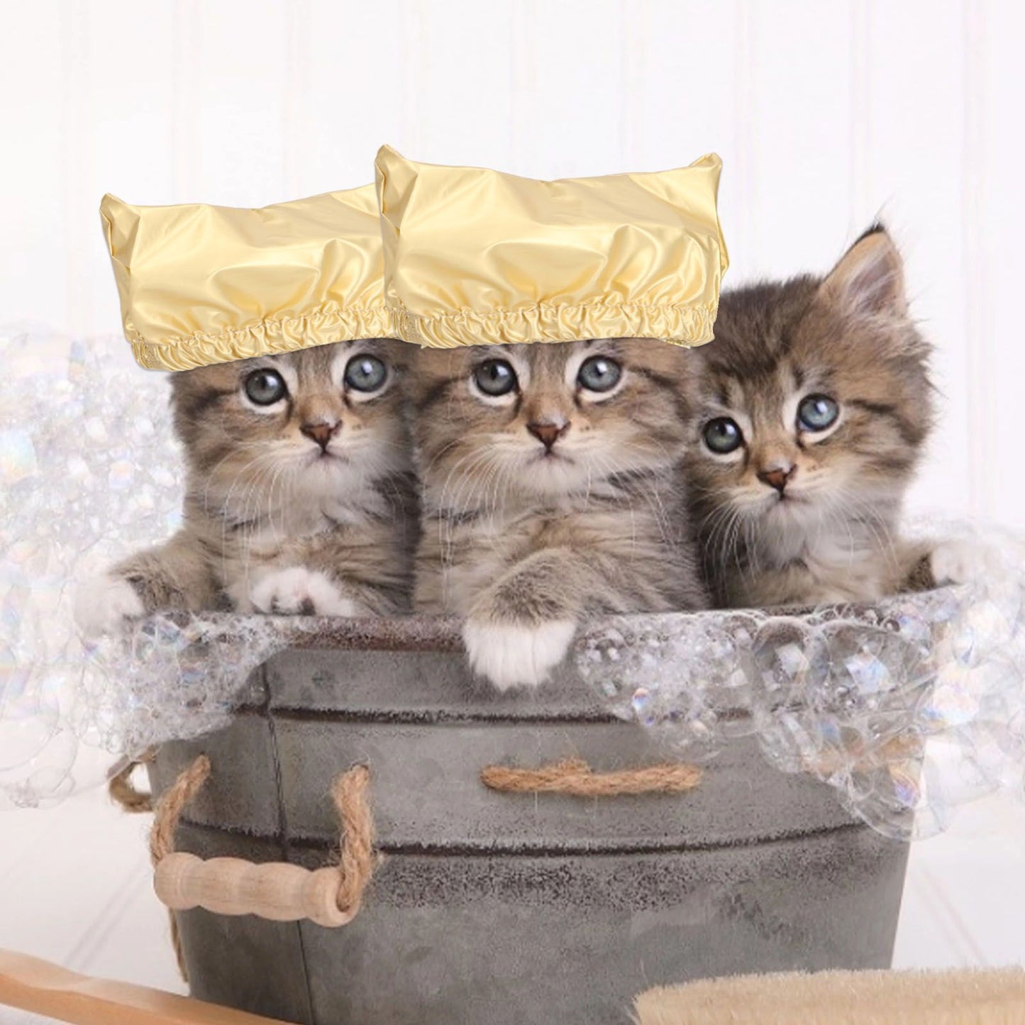 Cat Bathing Hat Waterproof Anti Ear Adjustable Breathable Polyester Pet Shower Hat for DogsGold M V1294-YM0523-3117210206412