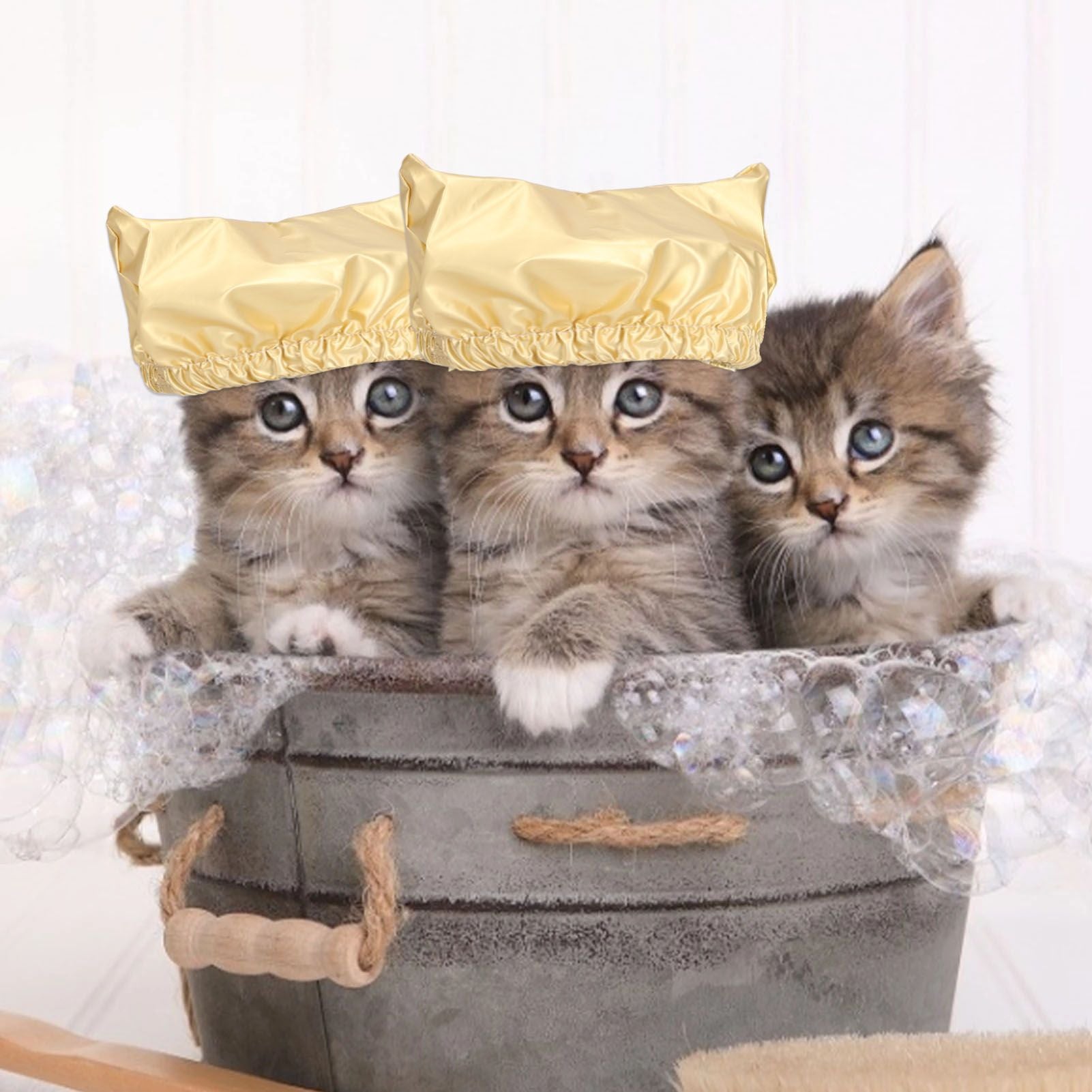 Cat Bathing Hat Waterproof Anti Ear Adjustable Breathable Polyester Pet Shower Hat for DogsGold M V1294-YM0523-3117210206412
