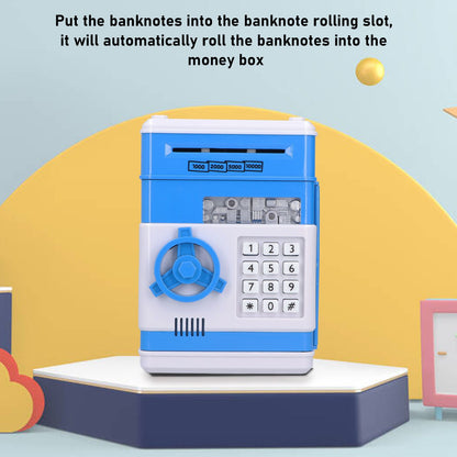 Electronic Money Saving Box ATM Password Cash Money Bank Security Lock Box for Children KidBlue V1294-YM0523-3117210207211