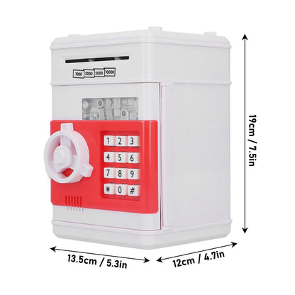 Electronic Money Saving Box ATM Password Cash Money Bank Security Lock Box for Children KidRed V1294-YM0523-3117210207212