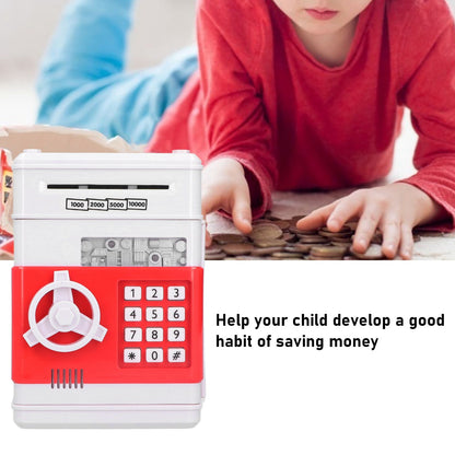 Electronic Money Saving Box ATM Password Cash Money Bank Security Lock Box for Children KidRed V1294-YM0523-3117210207212