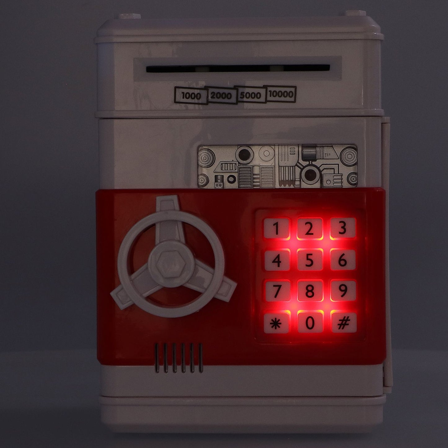 Electronic Money Saving Box ATM Password Cash Money Bank Security Lock Box for Children KidRed V1294-YM0523-3117210207212